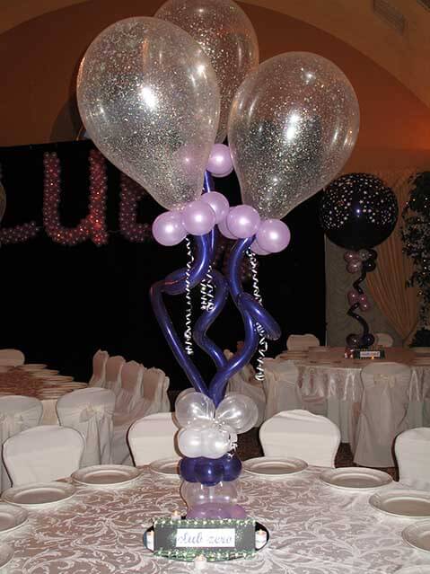 Purple and Lavender Funky Sparkle Balloon Centerpiece