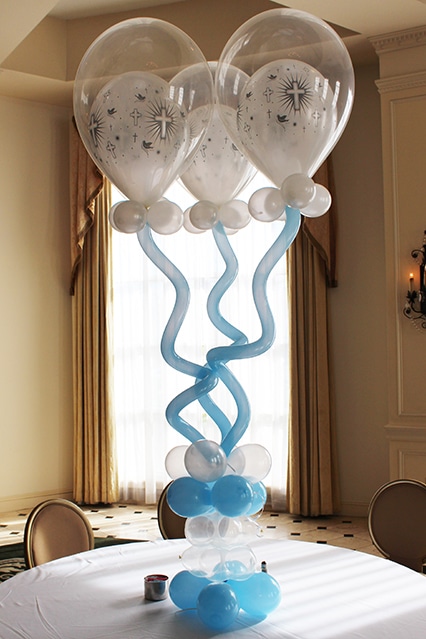 Cross Balloons in Balloons Centerpiece with Balloon Base