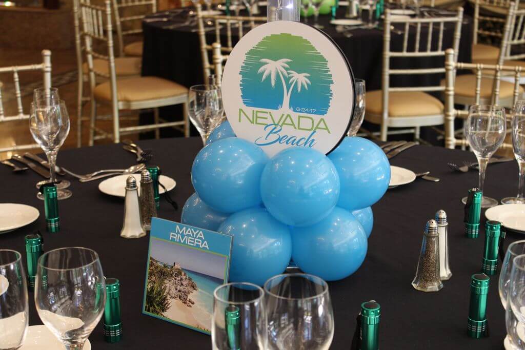 Balloon Base with Custom Beach Themed Logo