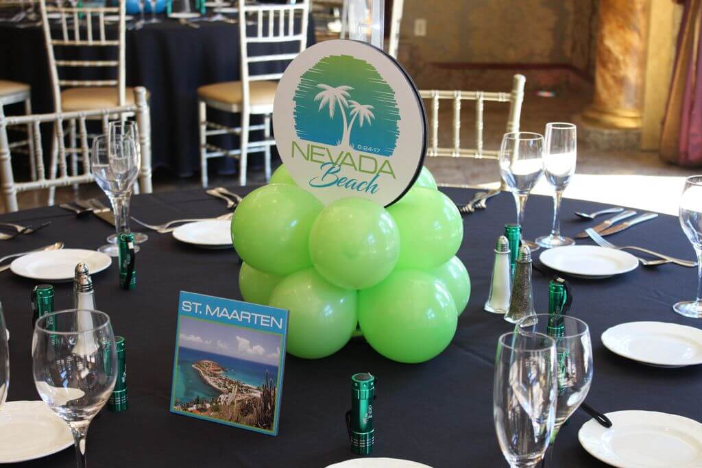 Balloon Base with Custom Beach Themed Logo