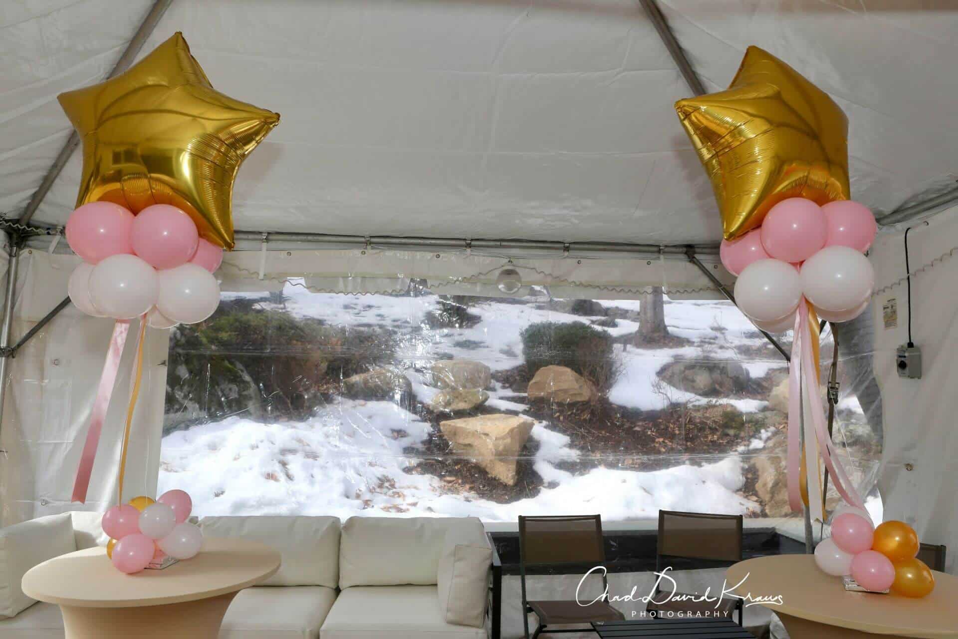 Star Balloon Centerpiece for Outdoor Bat Mitzvah