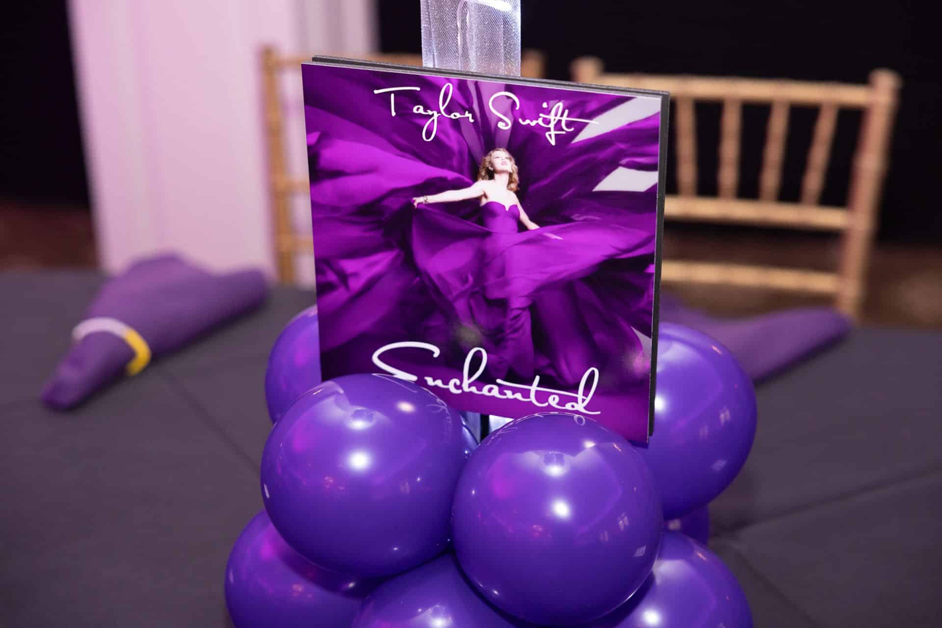 Taylor Swift Balloon Centerpiece with Custom Cutout
