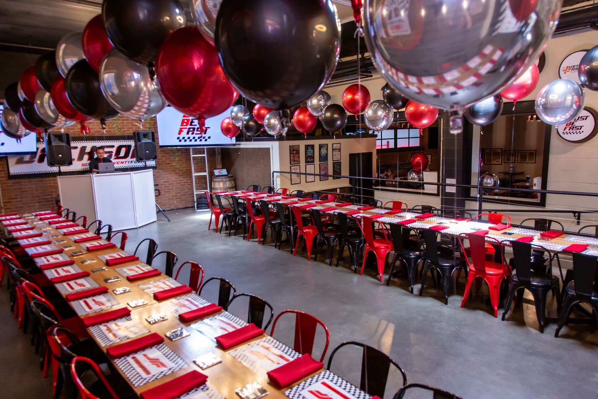 Metallic Orbs Balloon Scape Over Table