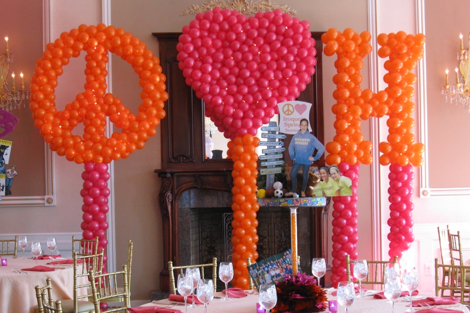 Peace Sign and Heart Balloon Sculpture