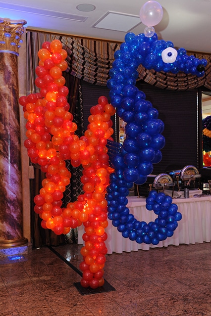 Underwater Themed Sea Horse and Coral Balloon Sculptures