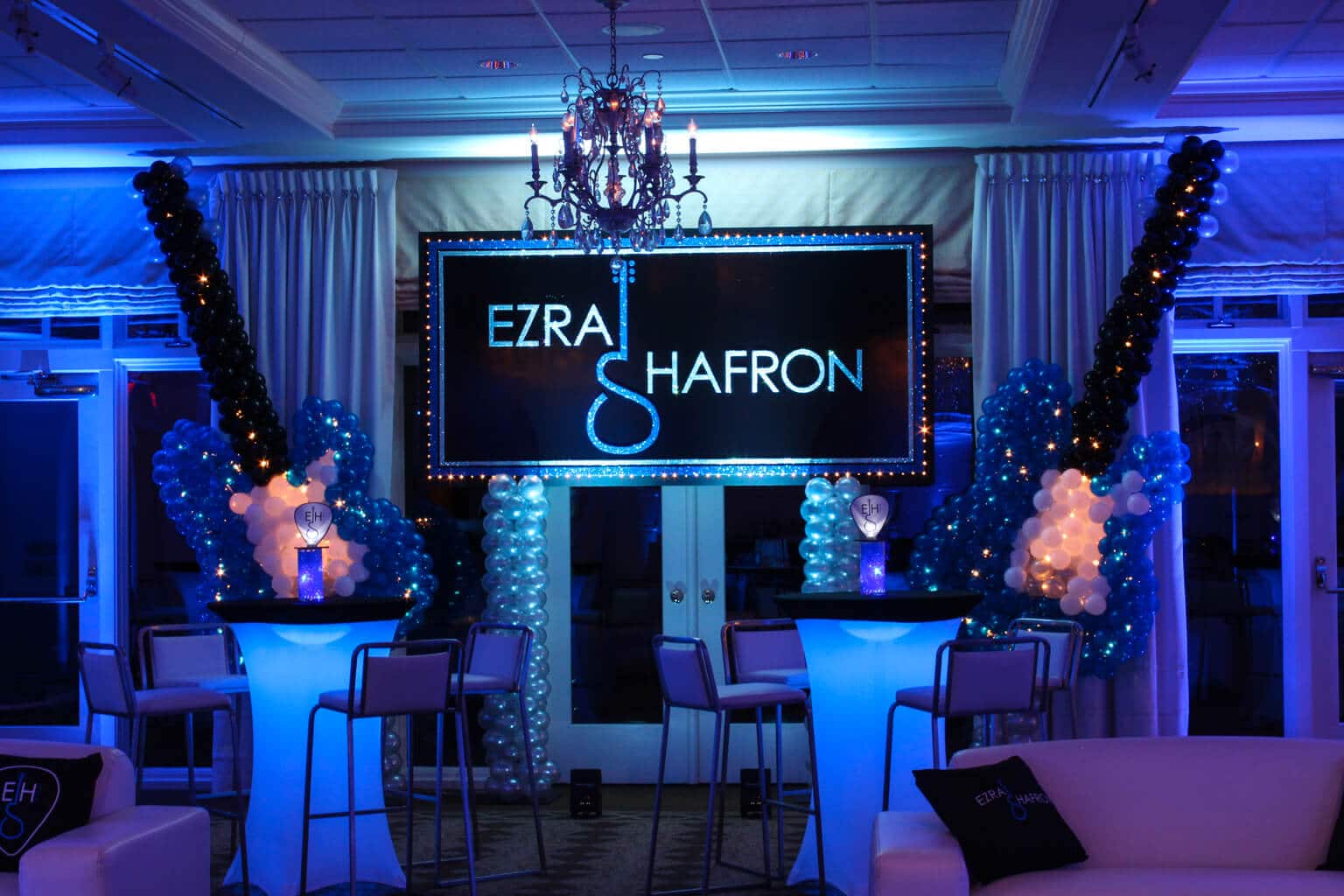 Guitar Balloon Sculptures with Lights for Music Themed Bar Mitzvah