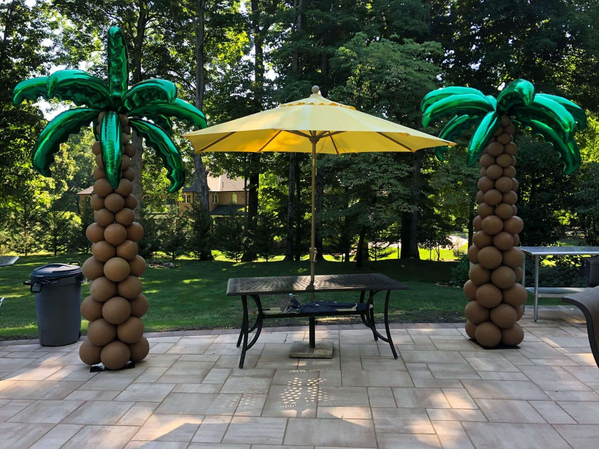 Palm Tree Balloon Sculpture for Backyard Baby Shower