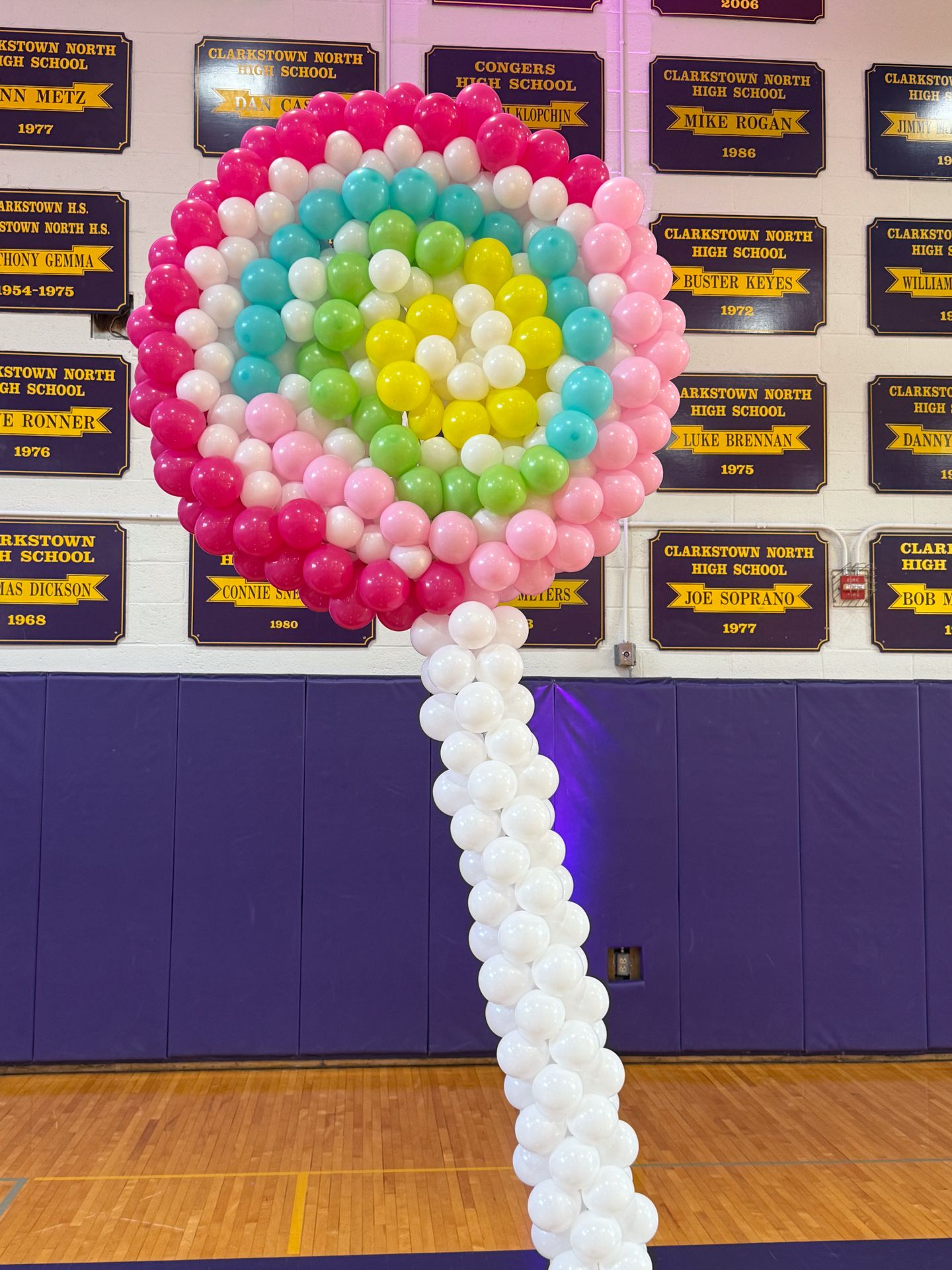 Lolipop Balloon Sculpture for a Candy Land Theme Dance
