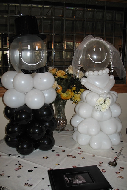 Bride and Groom Balloon Sculpture for Wedding Shower