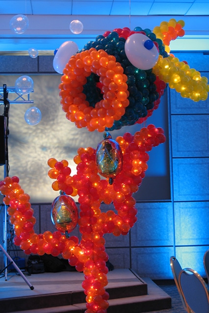 Fish and Coral Balloon Sculptures for Underwater Themed Event