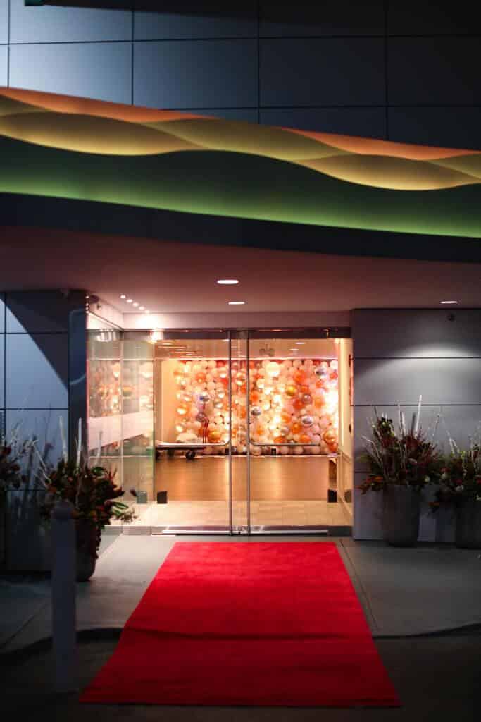 Gold, Silver and White Balloon Wall for Hollywood Themed Bat Mitzvah at Current, Chelsea Piers