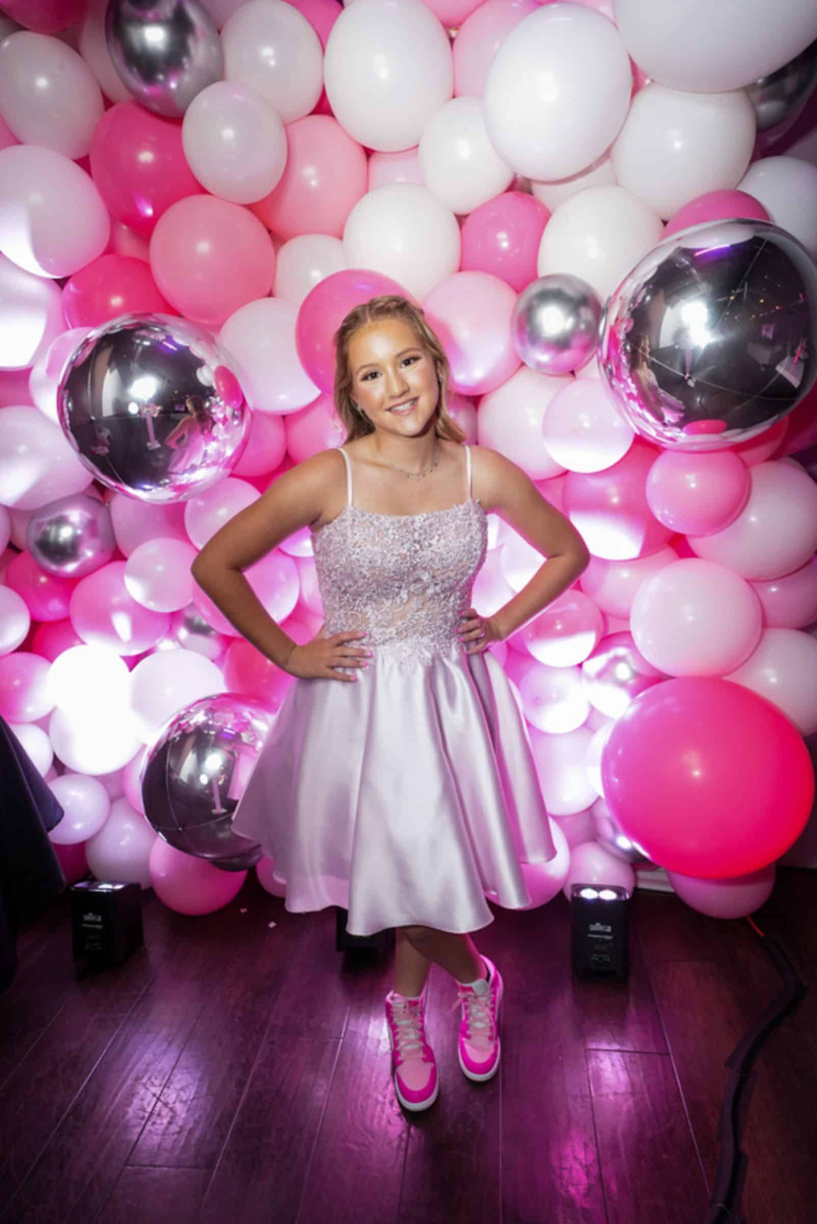 Pink LED Photo Booth Balloon Wall