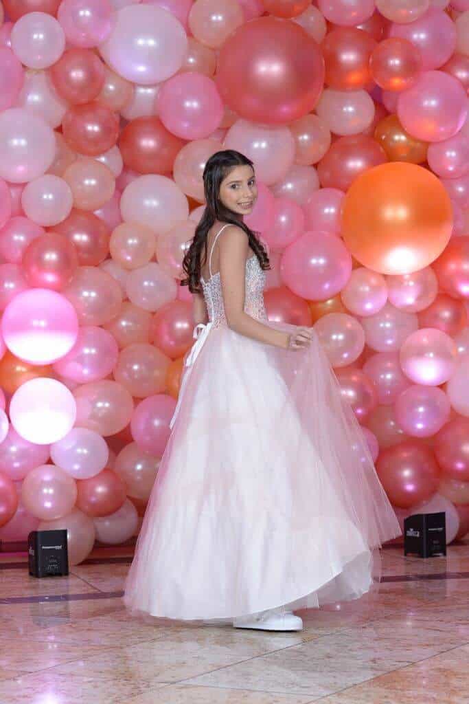 Rose Gold and Gold Organic Balloon Wall Backdrop for Bat Mitzvah
