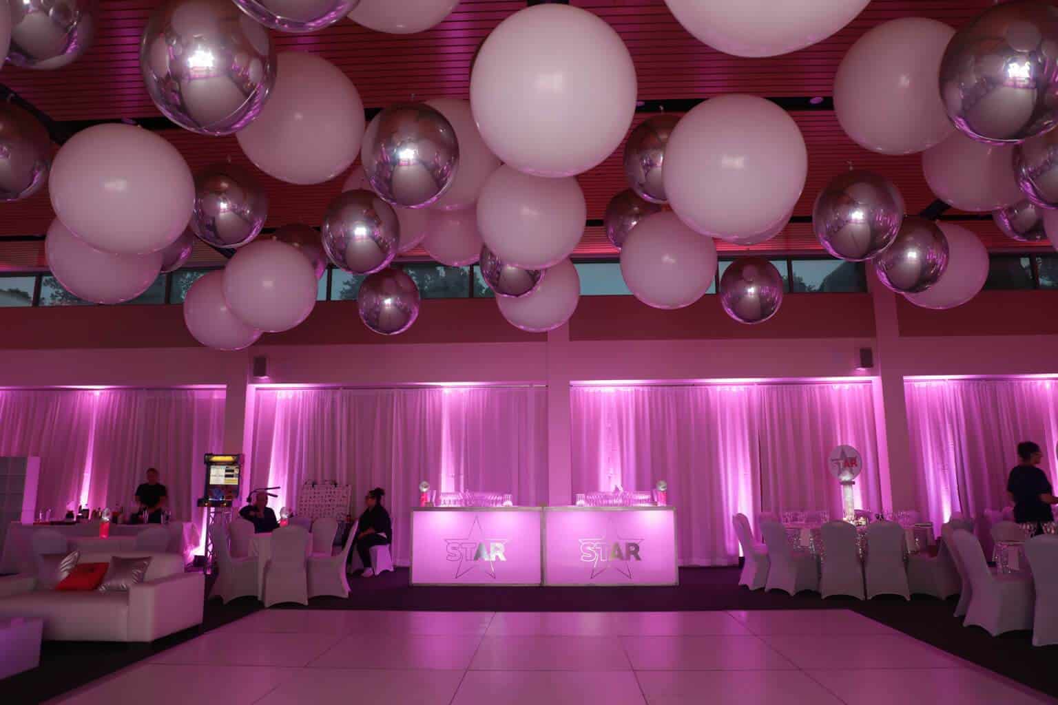 Custom LED Bar with Logo Decal and Hot Pink Lighting