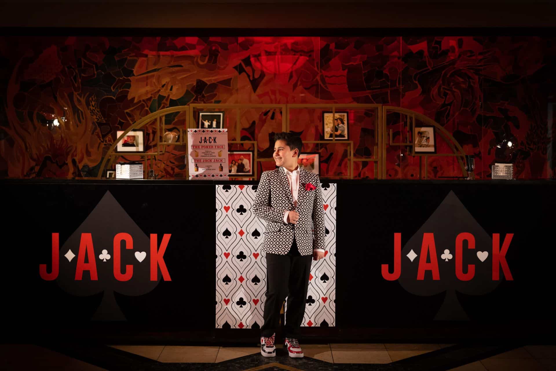 Custom Bar with Casino Themed Logos at Temple Emanu-el, Closter