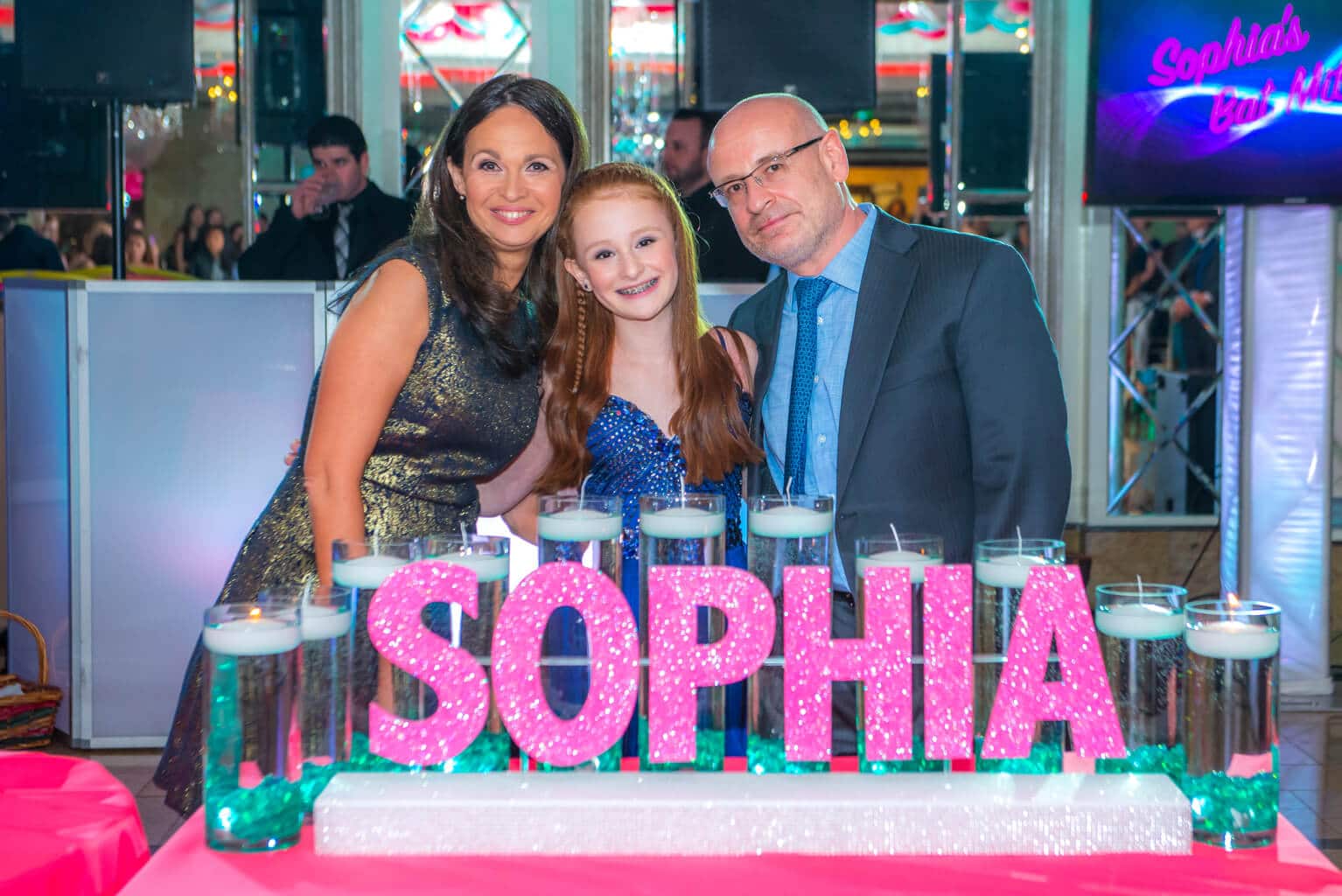 LED Candle Lighting Display with Glittered Name Display