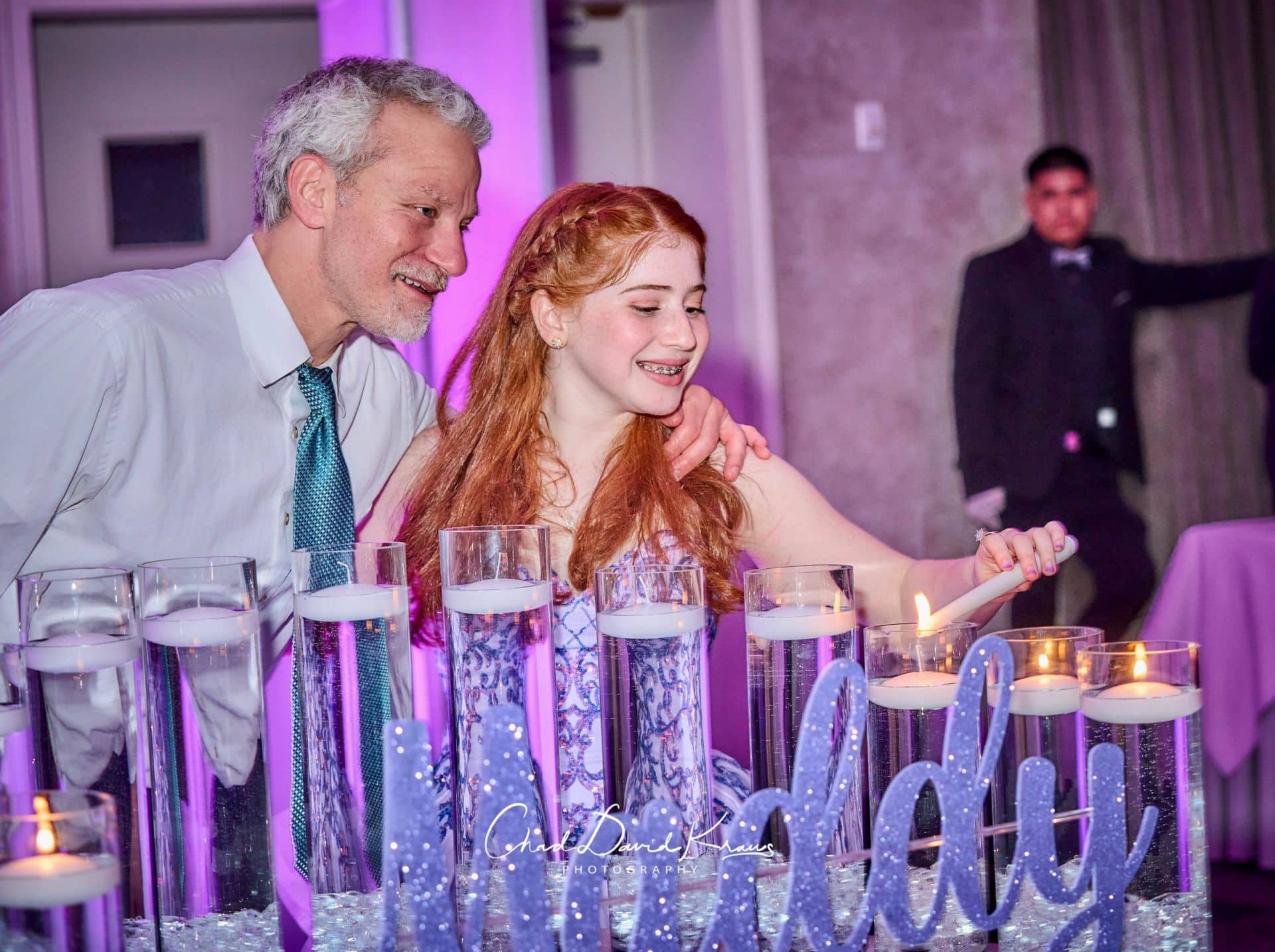 Lavender Glitter Candle Lighting Display