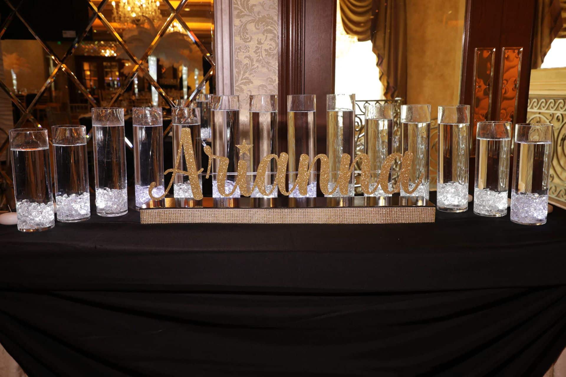 Custom Name Gold Glitter Candle Lighting