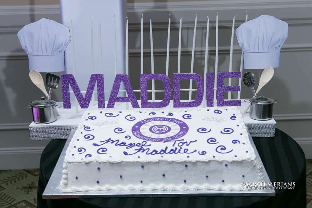 Cooking Themed Candle Lighting Display with Glittered Name, Chefs Hats and 3D Props