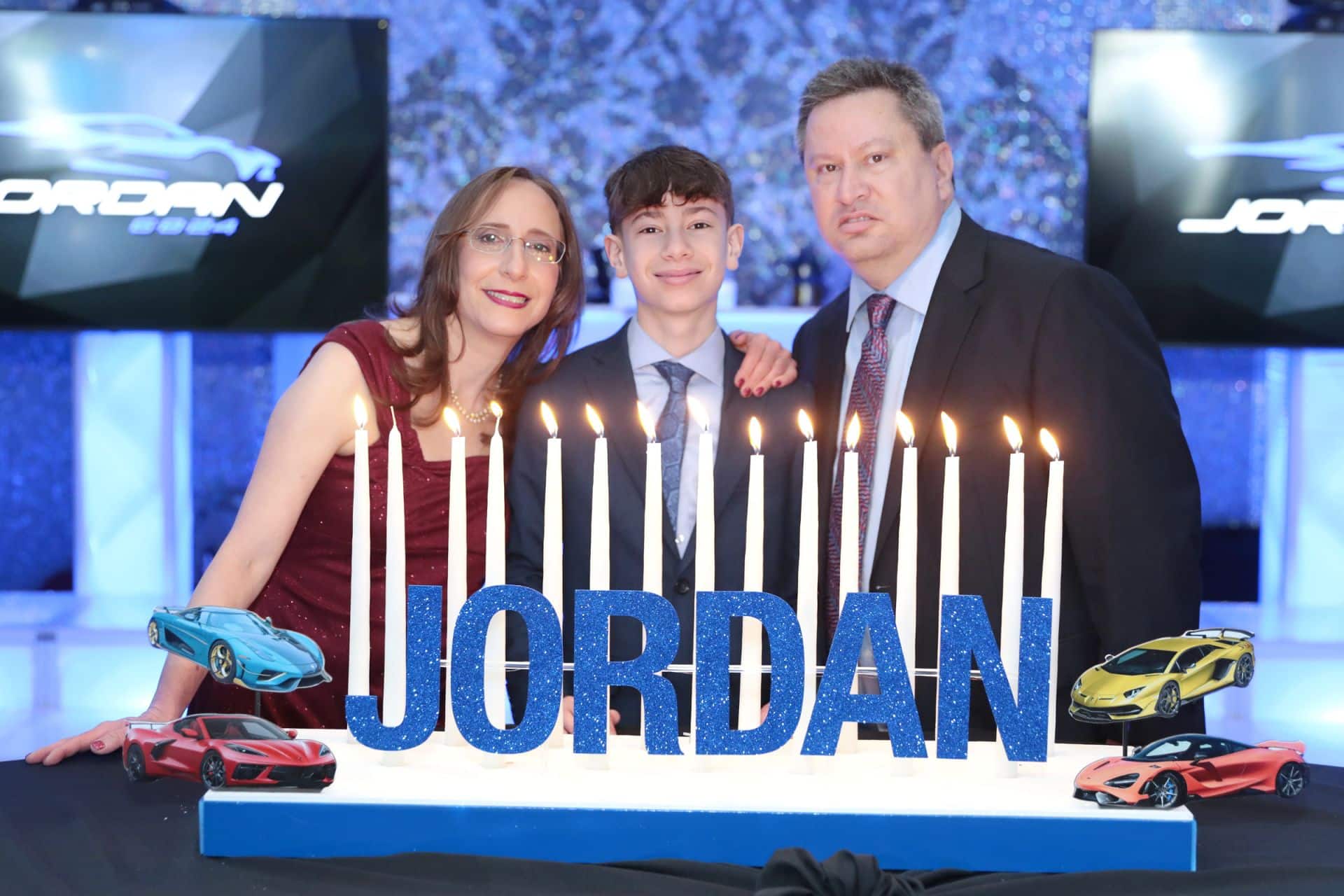 Car Themed Candle Lighting with Custom Glitter Name