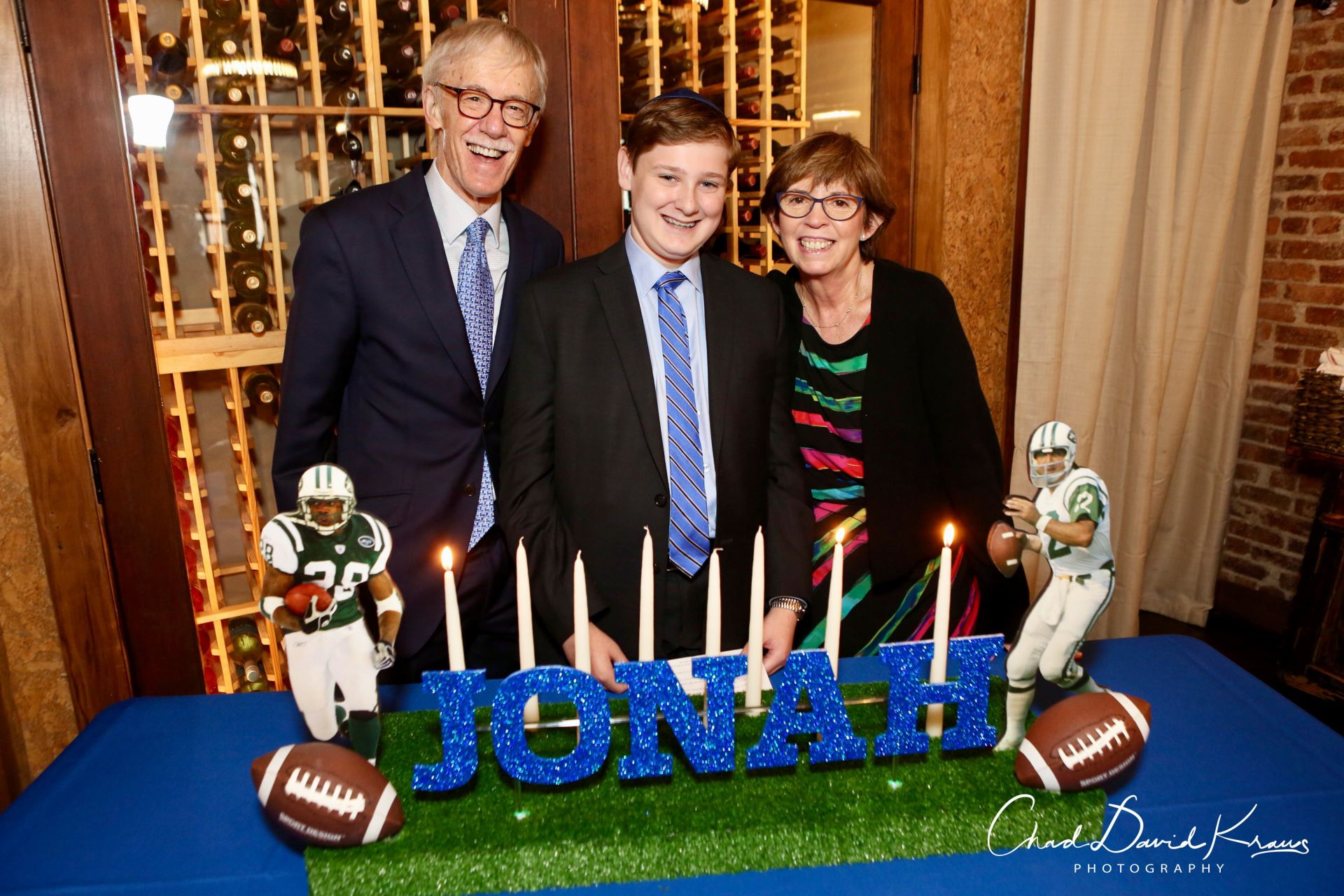 Football Theme Traditional Candle Lighting Display for Bar Mitzvah