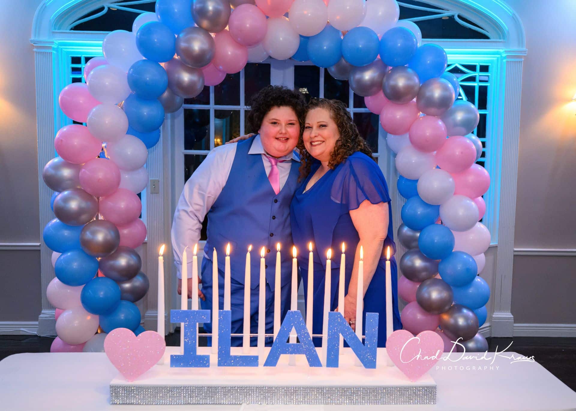 Heart Candle Lighting Display with Custom Glitter Name
