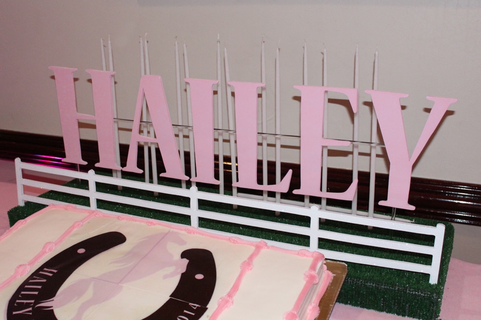 Horse Themed Candle Lighting Display with Name and Horse Fence