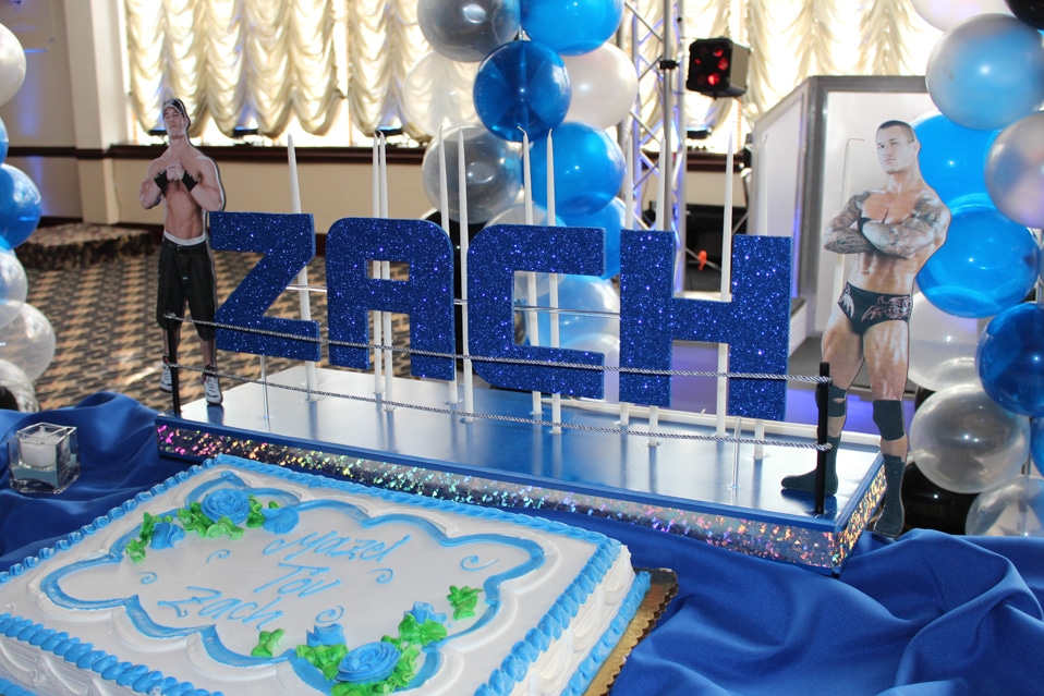 Wrestling Rink Candle Lighting Centerpiece with Cutout Photos