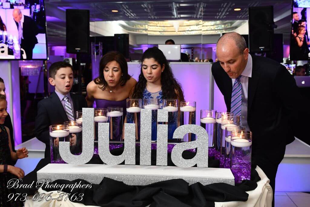 LED Candle Lighting Display with Glittered Name Display