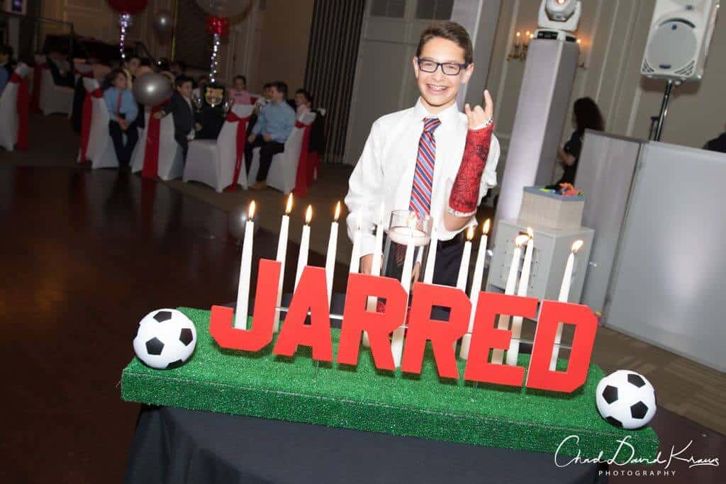 Soccer Themed Candle Lighting with Name and Soccer Balls