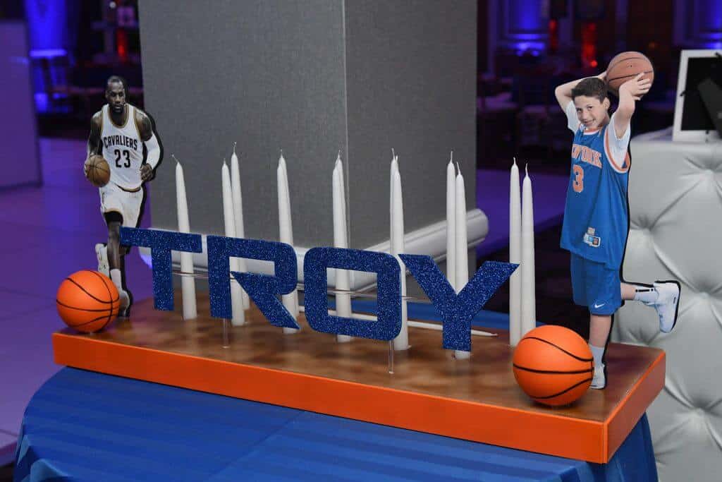 Basketball Themed Candle Lighting Display with Cutout Players