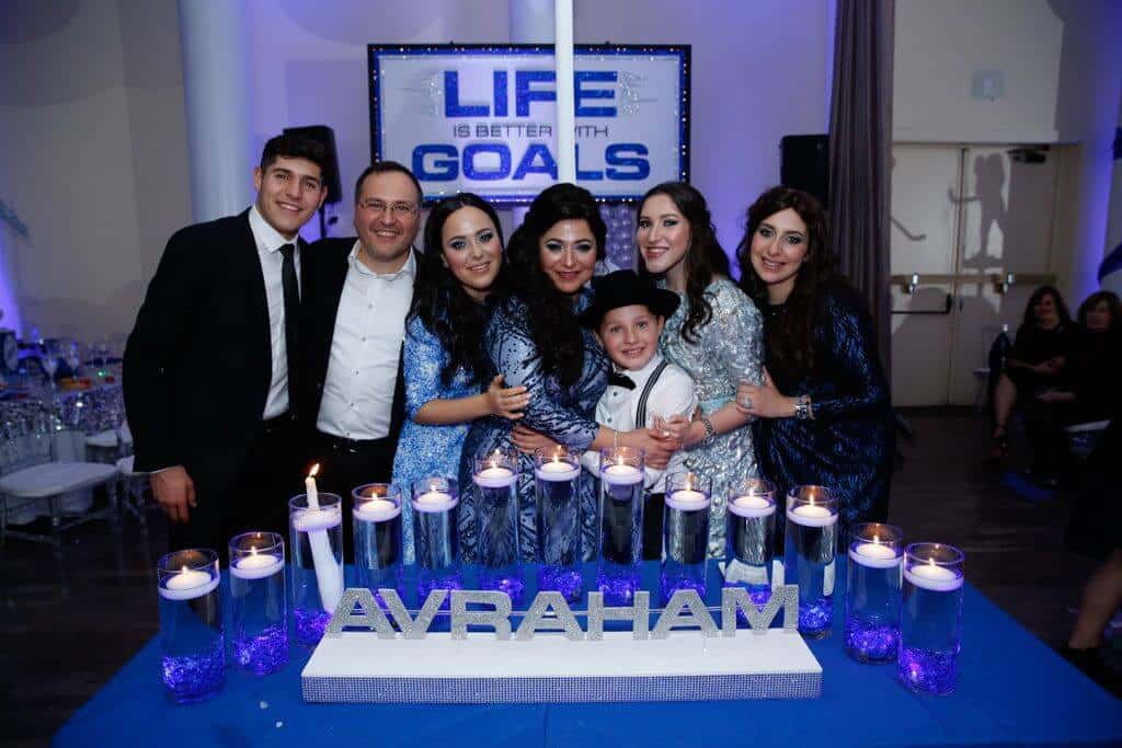 LED Candle Lighting Display with Custom Glittered Name and Cylinders with Floating Candles