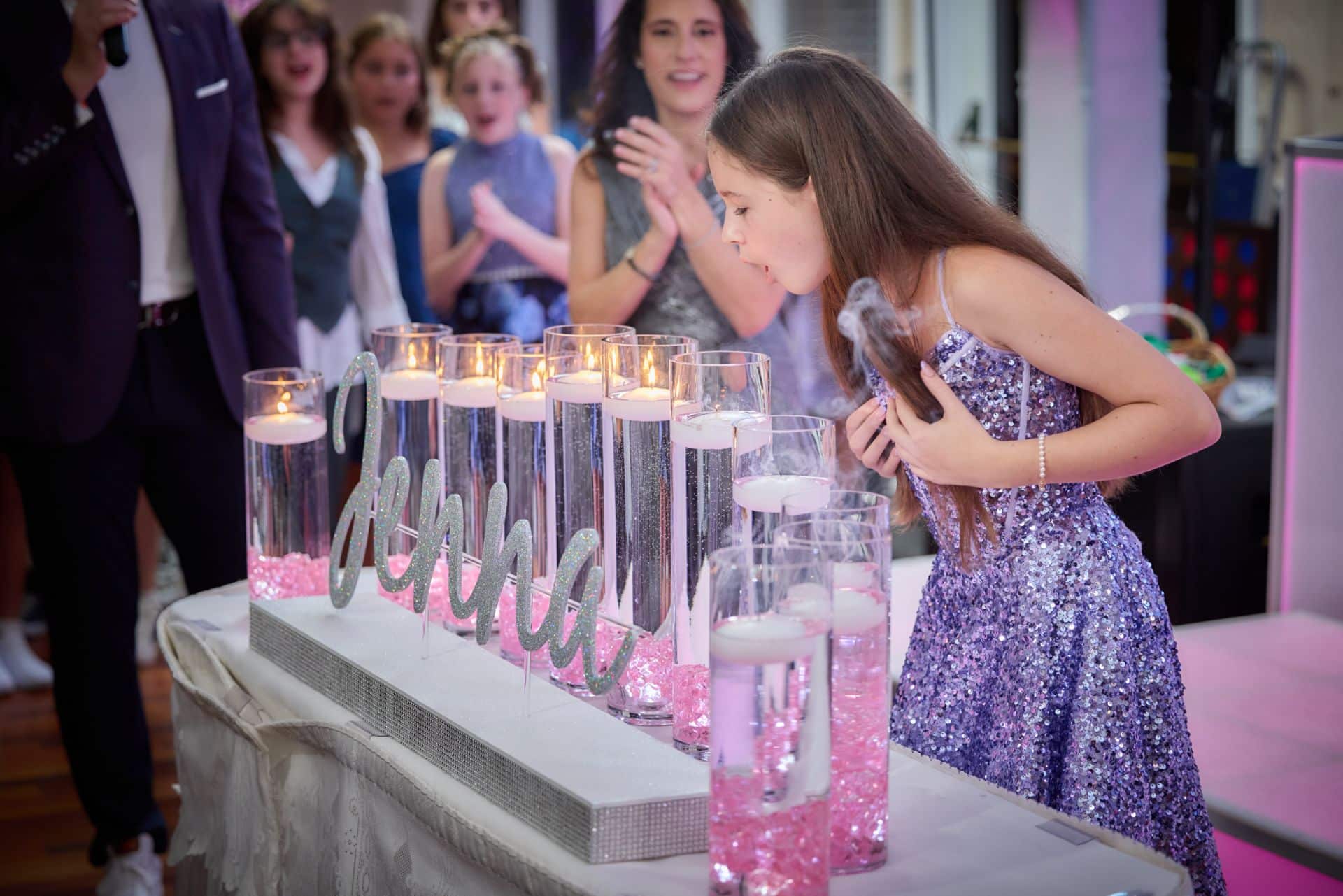 Silver Candle Lighting Display
