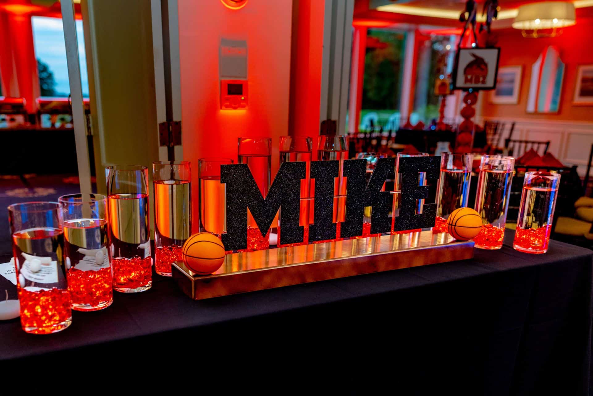 LED Basketball Candle Lighting Display with Glittered Name