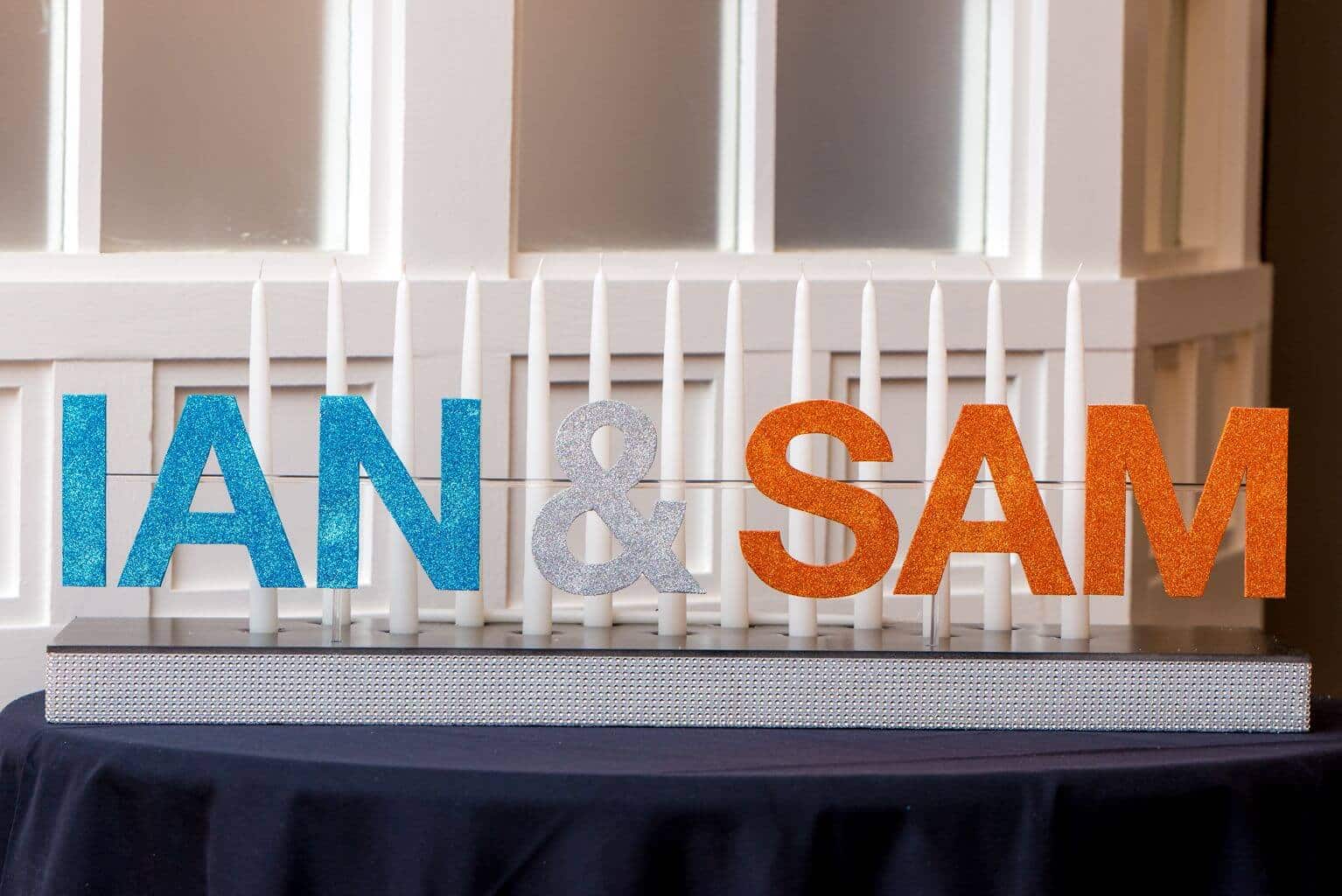 Fire and Ice Candle Lighting Display with Glittered Names