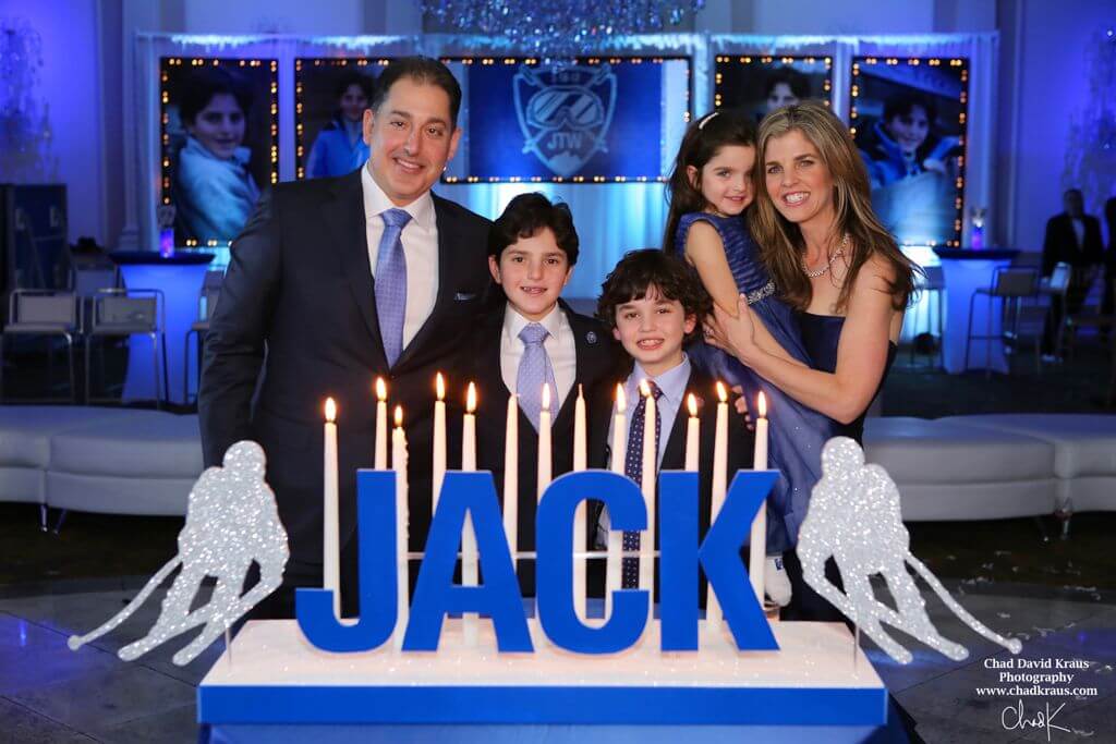 Ski Themed Candle Lighting Display with Name and Skier Silhouettes