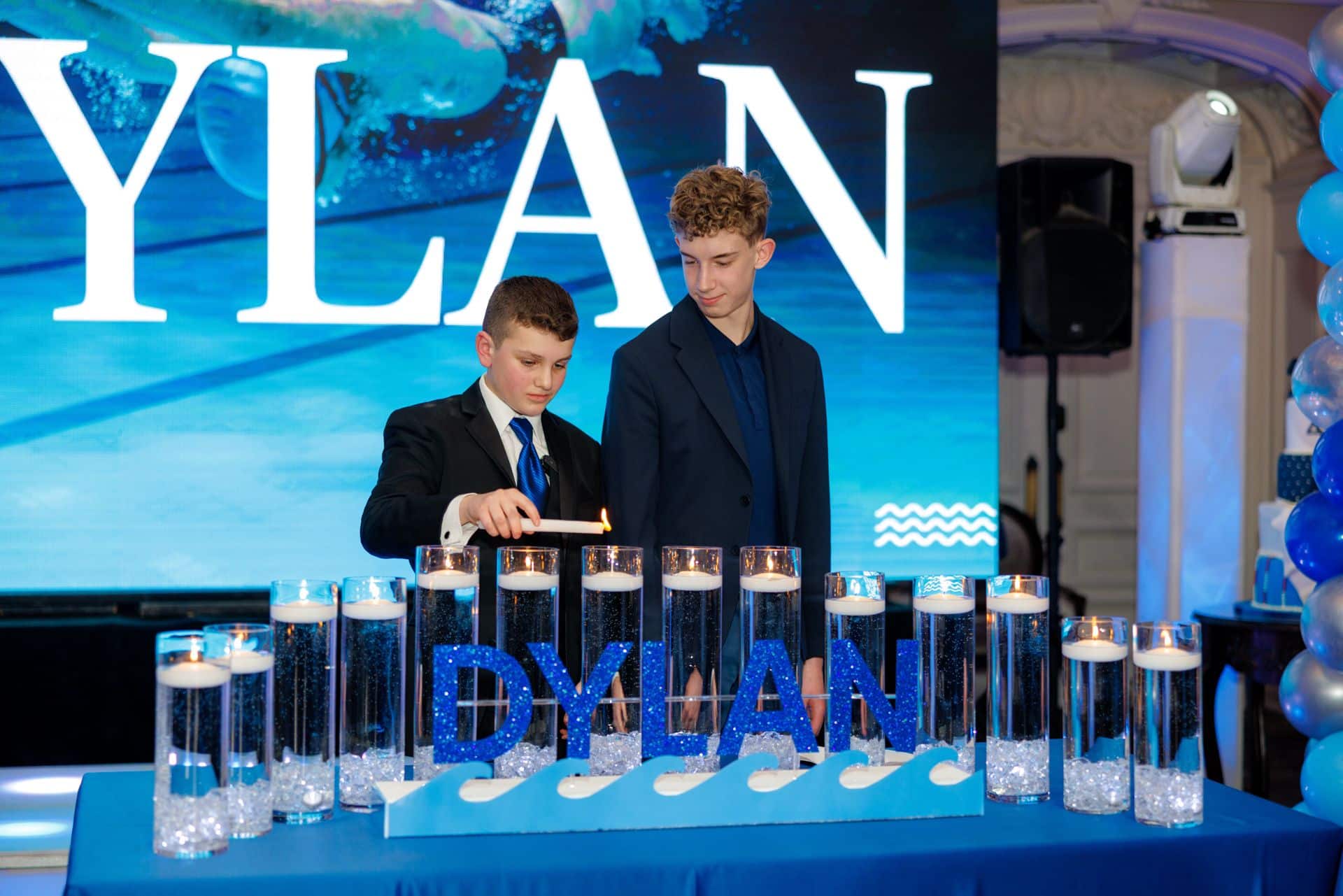 Swimming Theme Candle Lighting for Bar Mitzvah