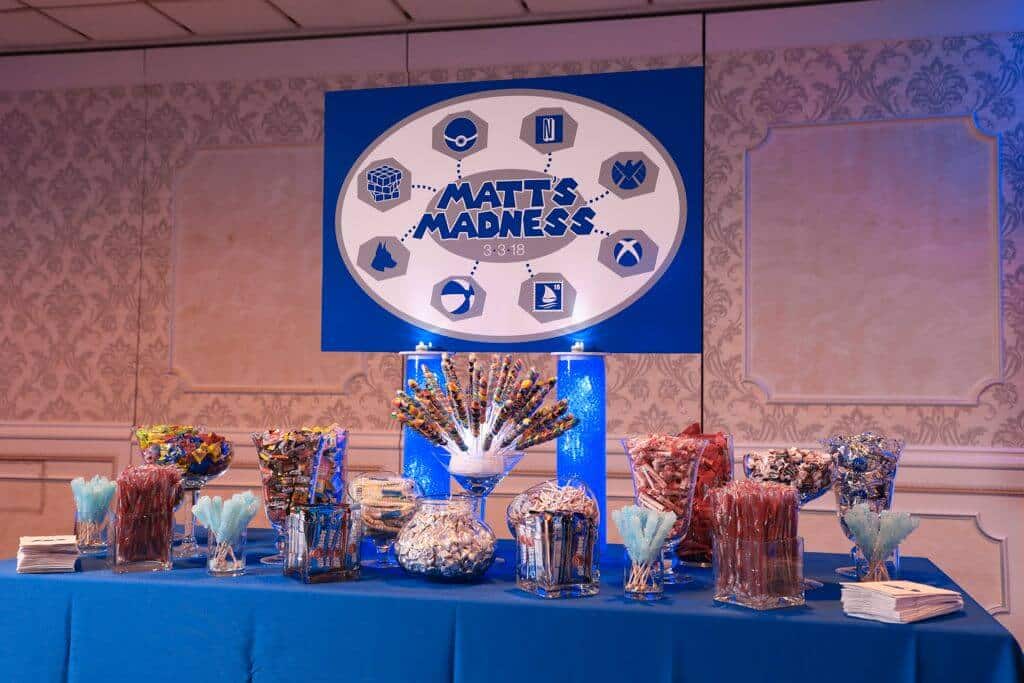 Bar Mitzvah Candy Bar with Custom Logo Sign