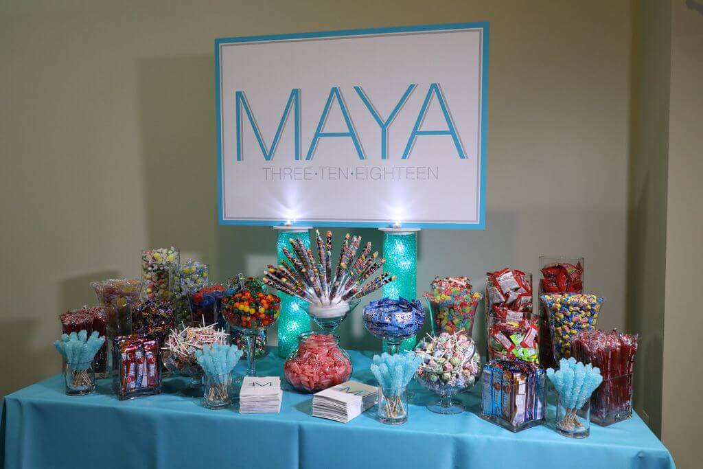 Bat Mitzvah Candy Bar with Custom Logo Sign