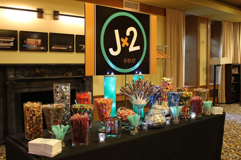 B'nai Mitzvah Candy Bar with Custom Logo Sign and Bags