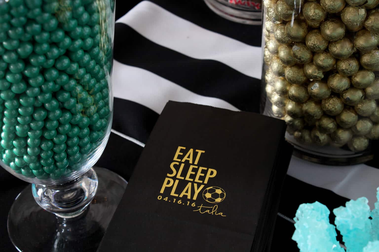 Custom Logo Candy Bags for Soccer Themed Candy Bar