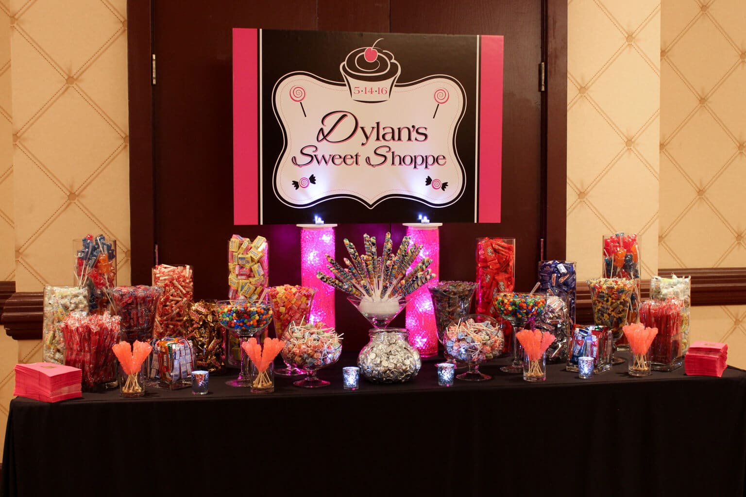 Dance Themed Candy Bar with Custom Logo Sign and Candy Bags