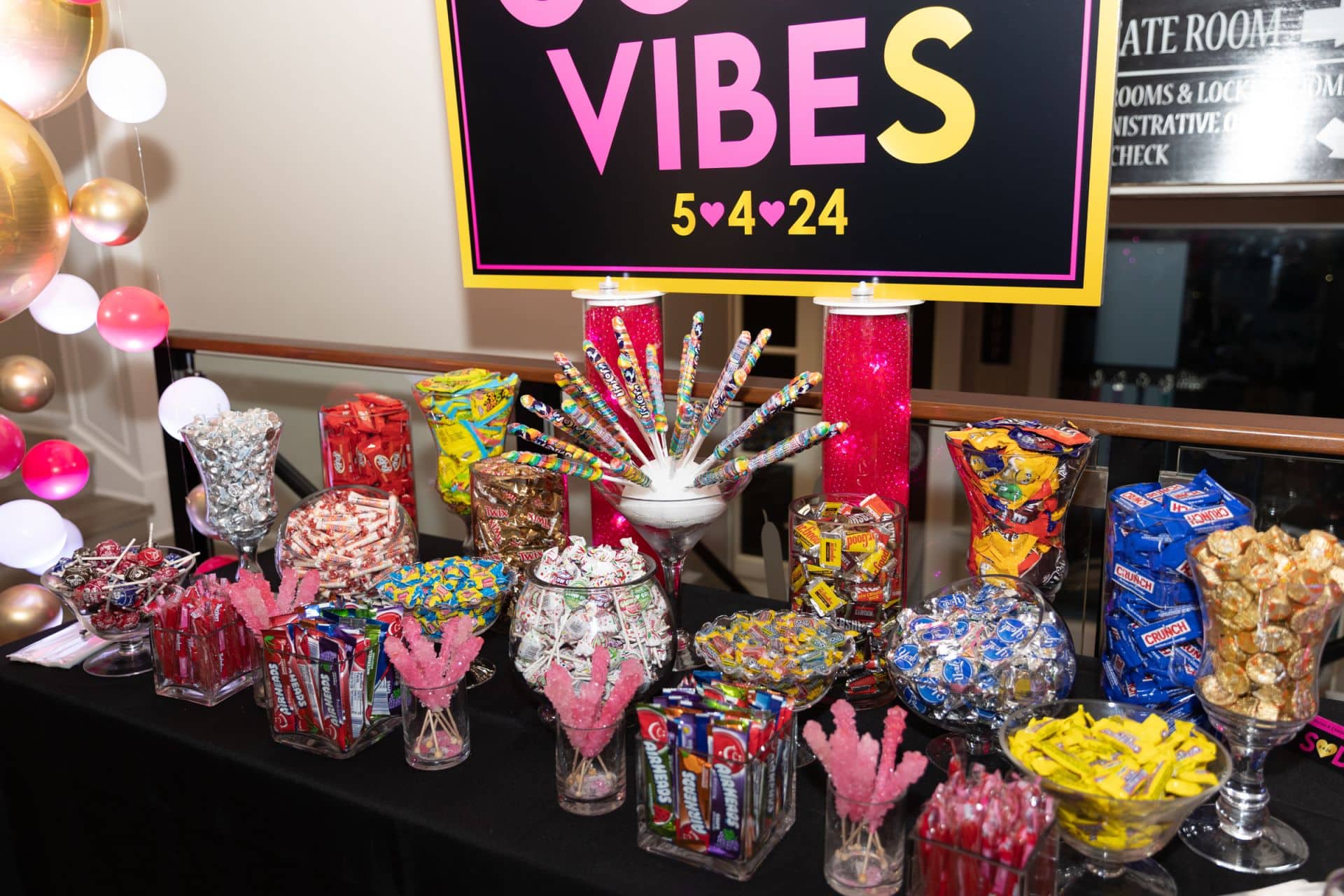Candy Bar with Custom Sign Display and Bubble Ballots