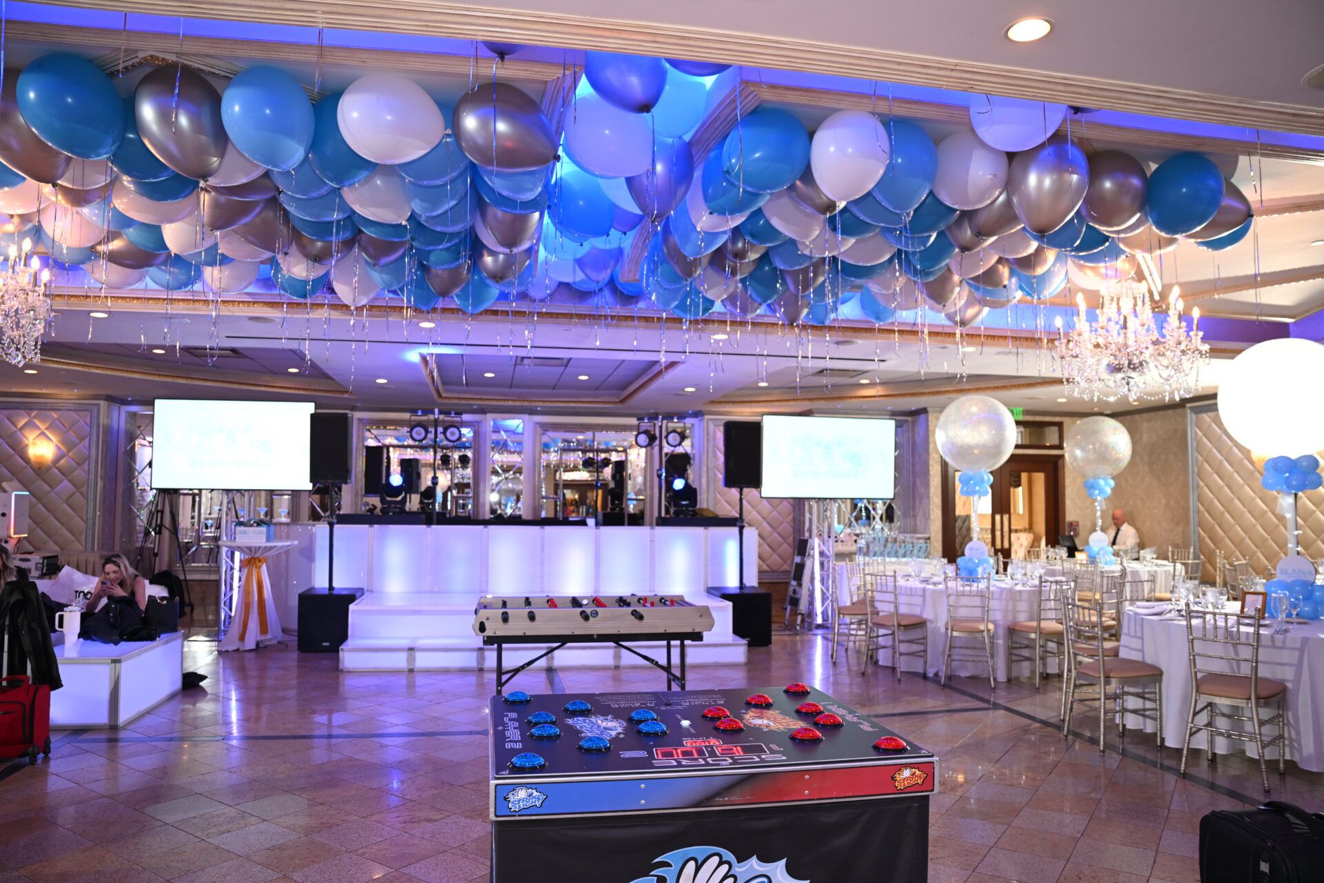 Loose Balloon Ceiling for a Bat Mitzvah at Seasons Catering