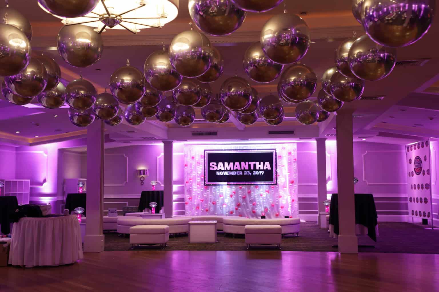 Silver Metallic Orbz over Dance Floor at the Westchester Manor