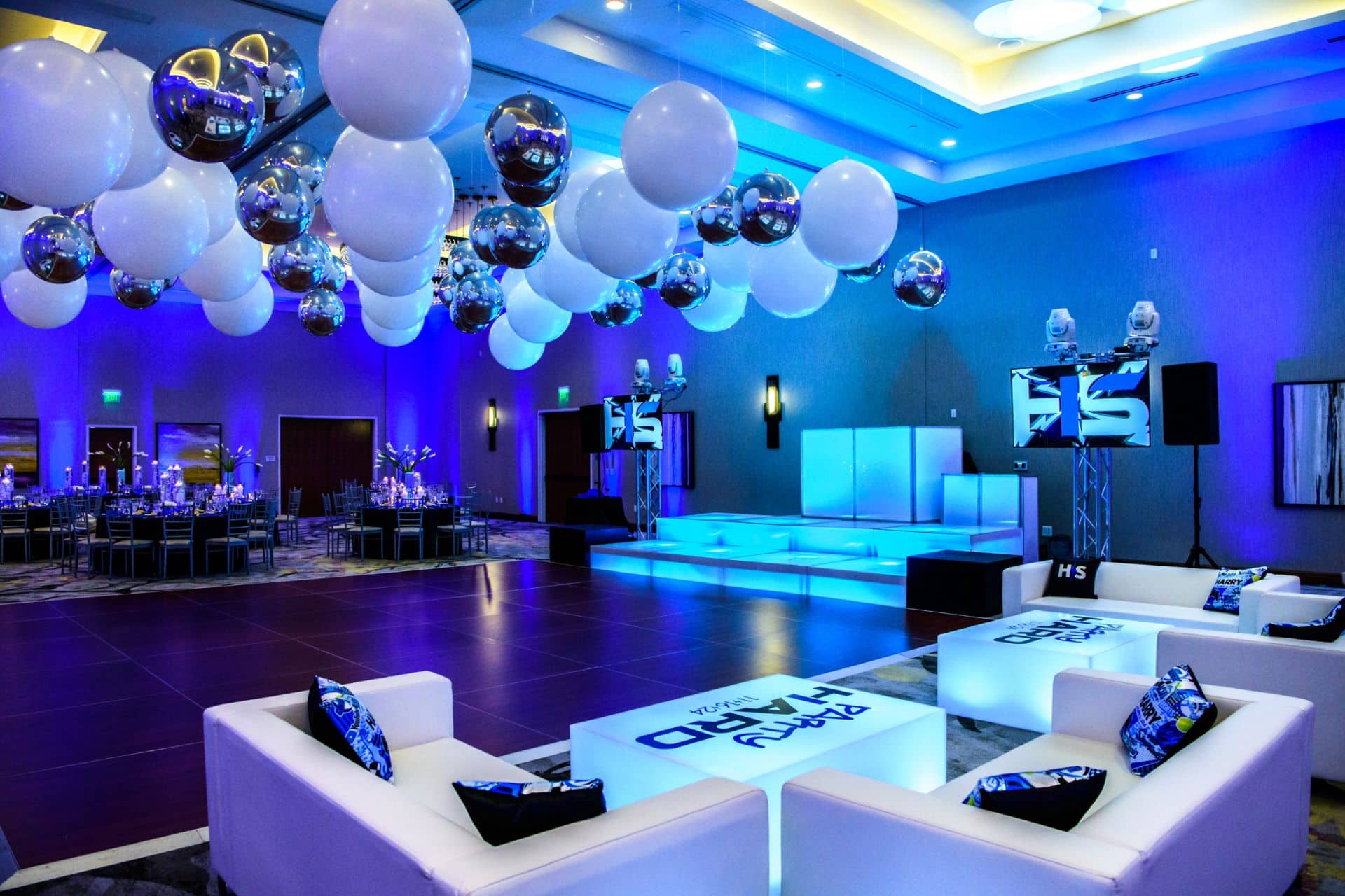 Ceiling Balloon Decor for Bar Mitzvah at Embassy Suits