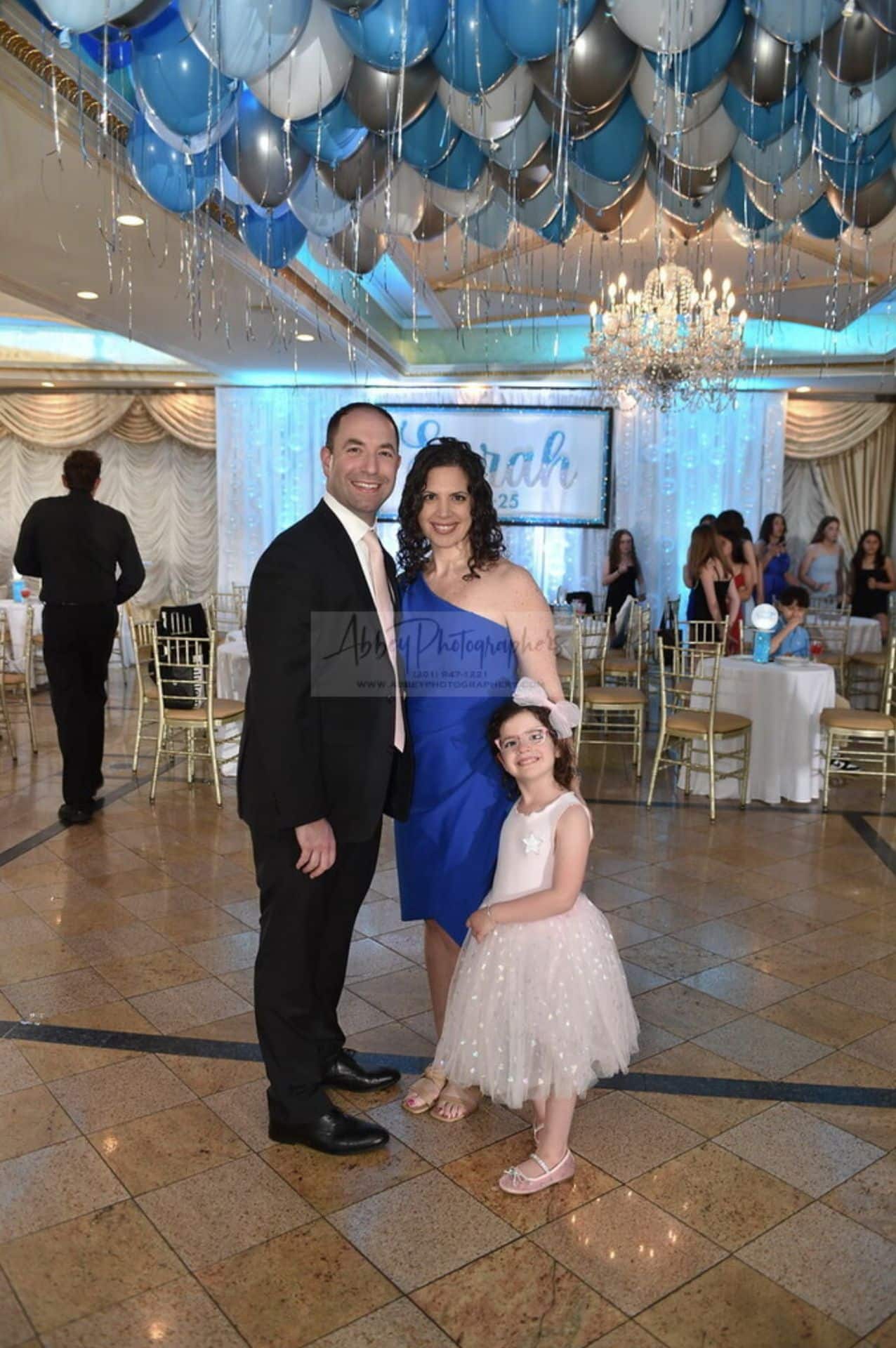 Blue, White and Silver Loose Balloon Ceiling