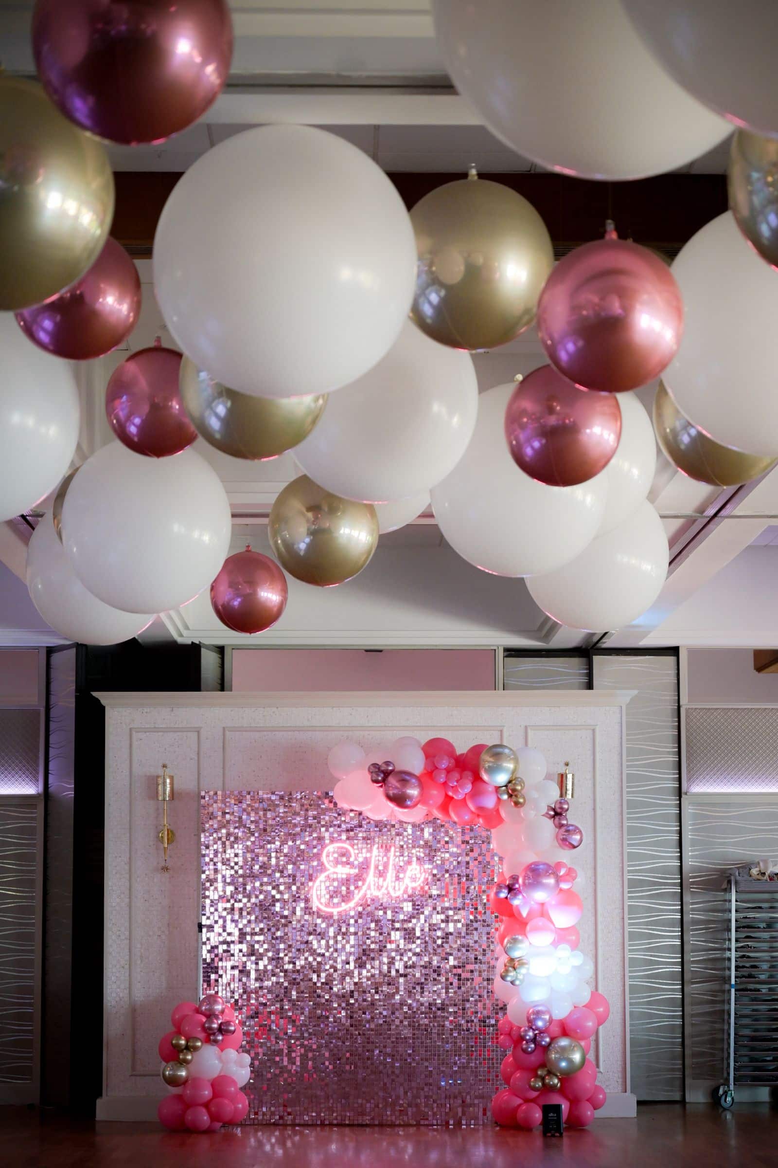Pink and Gold Ceiling Balloon