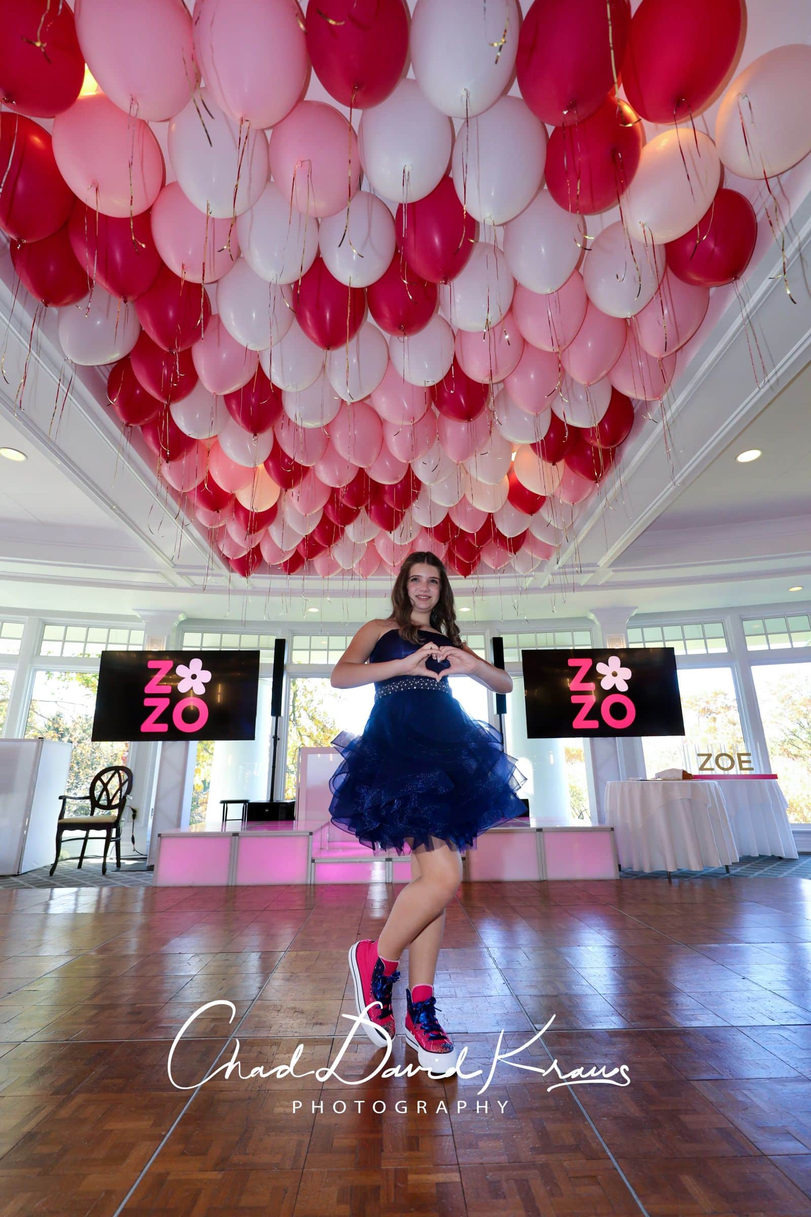 Bat Mitzvah Ceiling Balloons at Scarsdale Country Club