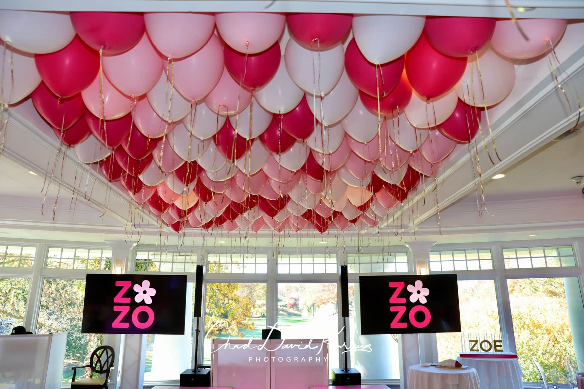 Ceiling Treatment Over Dance Floor at Scarsdale Country Club